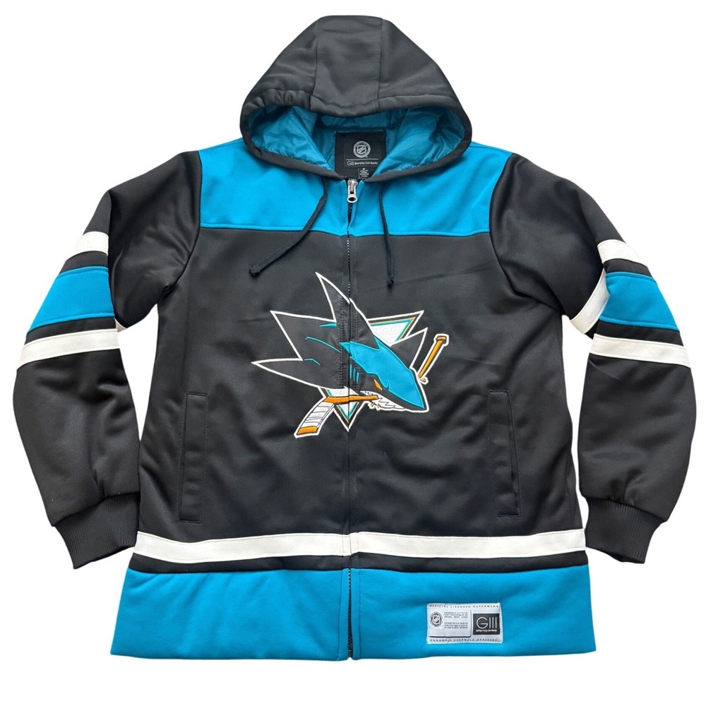 San Jose Sharks NHL G-III Sports Carl Banks Full Zip Hoodie Jacket Mens Medium